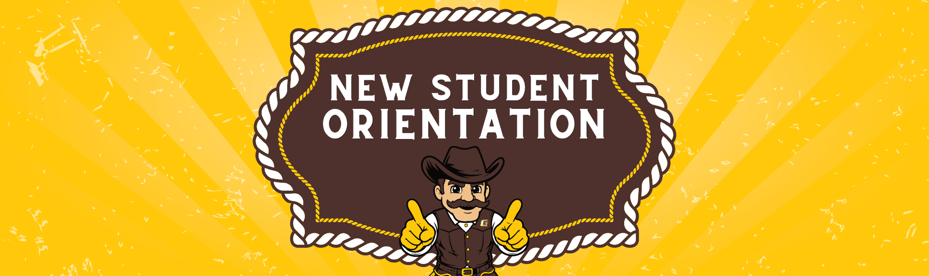 Graphic reading "new student orientation"