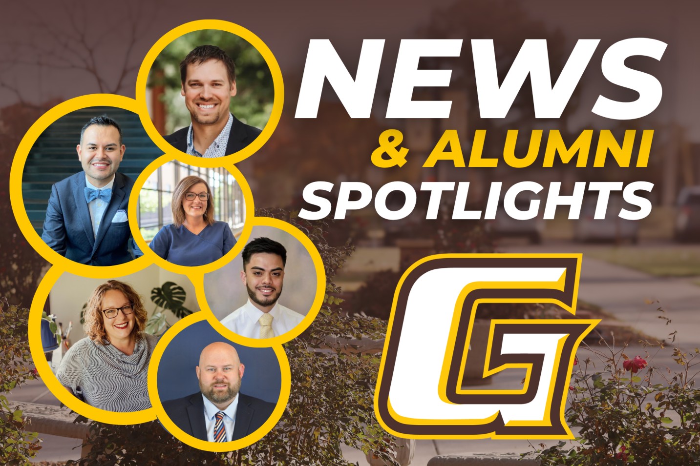 Graphic for alumni news and spotlights